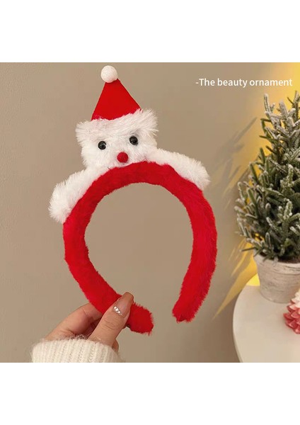 Sevimli Ilginç Sonbahar ve Kış Peluş Yı Yüz Saç Bantları Kadın Çok Yönlü Eğlenceli Yüksek Kafatası Üst Kafa Bandı Makyaj Baskı Saç Saç Kartı Saç Aksesuarları (Yurt Dışından)