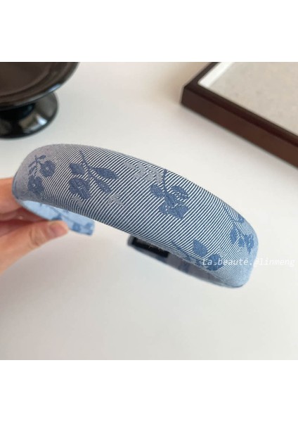 Krem Mavi Küçük Taze Yüksek Kafatası Üst Saç Bandı Kadın Yeni Kafa Bandı Saç Tokası Net Kırmızı Yı Yüz Saç Aksesuarları (Yurt Dışından)