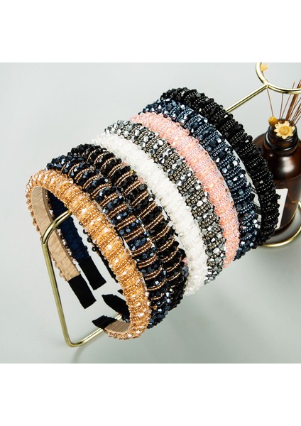 Saç Bantları El Dokuması Boncuklu Kafa Bandı Kadın Ok Sünger Basit Yı Yüz Headdress Saç Aksesuarları Kore Versiyonu (Yurt Dışından) fiyatları