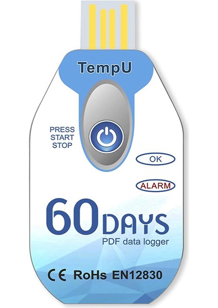 Sıcaklık Veri Logger USB Tek Kullanımlık Pdf Temp Kayıtıcı Termometre Logger TEMPU02 Soğuk Zincir 1 Paket Için 60 Gün (Yurt Dışından)