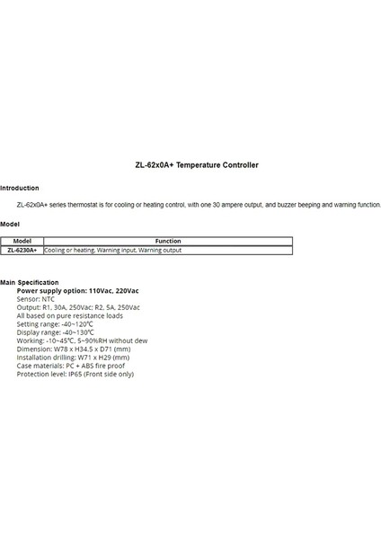 Lilytech ZL-6230A+ 30A Çıkışı Dijital Sıcaklık Denetleyicisi Termostat Termoregülatör (Yurt Dışından) indirimleri