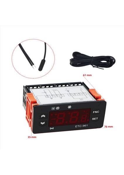 2x ETC-961 Termostat Sıcaklık Denetleyicisi Nemi Kontrol Termometresi Higrometre Soğutma Alarmı 220V Ntc Sensörü (Yurt Dışından) fırsatları