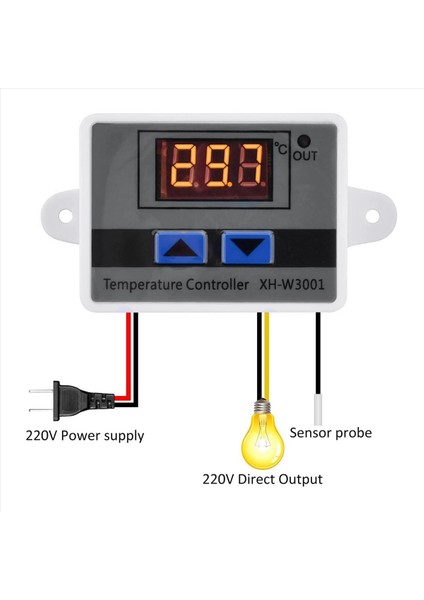 4pcs XH-W3001 Sensörlü Dijital Sıcaklık Denetleyicisi AC110V-220V Termostat Sıcaklık Anahtarı Isıtma Soğutma (Yurt Dışından) modelleri