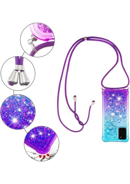 Samsung Galaxy S20 Degrade Renk Telefon Kılıfı Boyun Için Quicksand Telefon Kılıfı (Yurt Dışından) modelleri