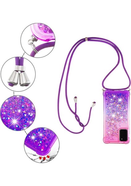 Samsung Galaxy S20 Degrade Renk Telefon Kılıfı Boyun Için Quicksand Telefon Kılıfı (Yurt Dışından) modelleri