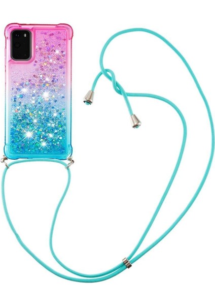 Samsung Galaxy S20 Degrade Renk Telefon Kılıfı Boyun Için Quicksand Telefon Kılıfı (Yurt Dışından)