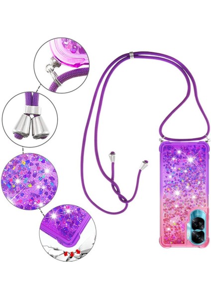 Ayrılıkçı Emniyet Klipsi Gradyan ile Honor 90 Lite Için Quicksand Telefon Kılıfı (Yurt Dışından) modelleri