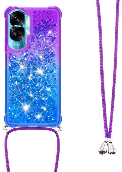 Ayrılıkçı Emniyet Klipsi Gradyan ile Honor 90 Lite Için Quicksand Telefon Kılıfı (Yurt Dışından) modelleri