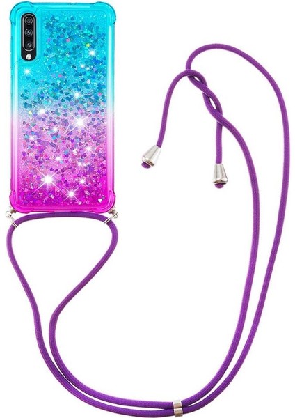 Samsung Galaxy A70 Degrade Renk Telefon Kılıfı Boyun Için Quicksand Telefon Kılıfı (Yurt Dışından)