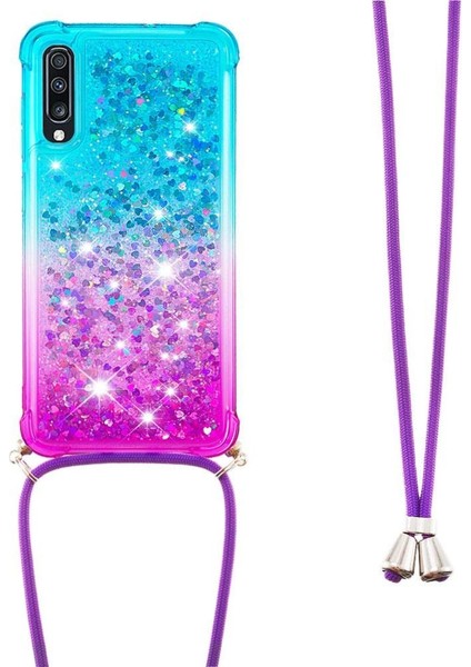 Samsung Galaxy A70 Degrade Renk Telefon Kılıfı Boyun Için Quicksand Telefon Kılıfı (Yurt Dışından) modelleri