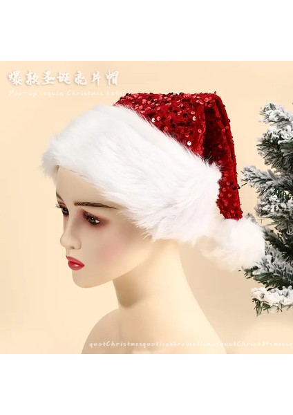 Noel Dekorasyonu Atmosfer Şapkası Kalınlaştırılmış Uzun Kürk Şapka 32*45 cm (Yurt Dışından) modelleri