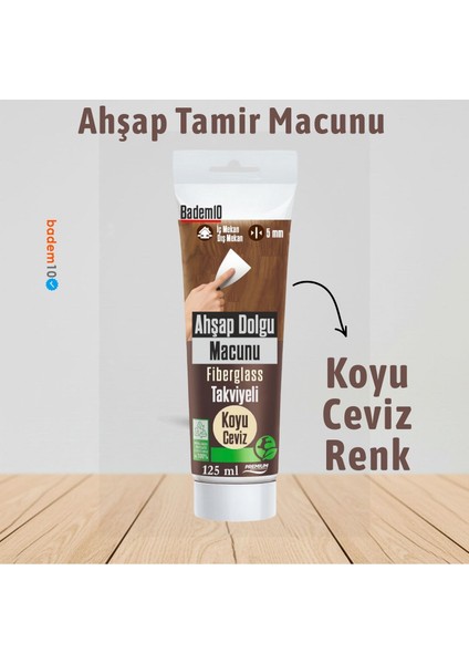Ahşap Parke Tamir Macunu Koyu Ceviz Mobilya Masa Dolgu Çatlak Çizik Giderici 125 ml Kullanıma Hazır