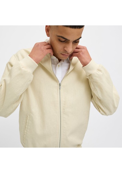 Jack&jones Blaleister Linen Blend Bomber Erkek Bej Klasik Yaka Ceket fırsatları