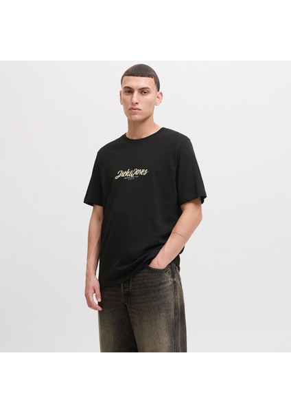Jack&jones Tavira Erkek Siyah Bisiklet Yaka Tişört