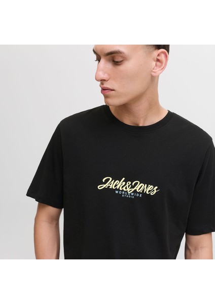 Jack&jones Tavira Erkek Siyah Bisiklet Yaka Tişört modelleri