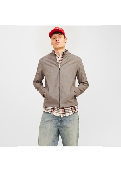 Jack&jones Dylan Clean Erkek Kahverengi Bisiklet Yaka Ceket