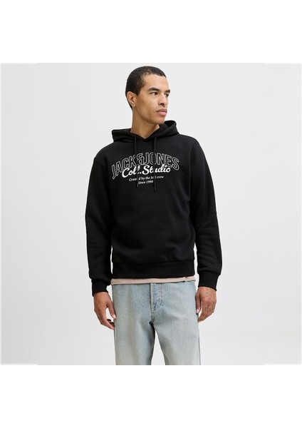 Jack&jones Makoto Erkek Siyah Kapüşonlu Sweatshirt