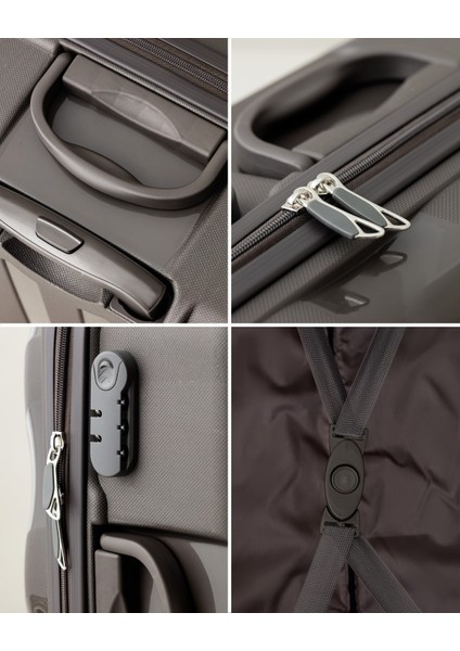 Huitre 3'lü Set Valiz - Gri fiyatları