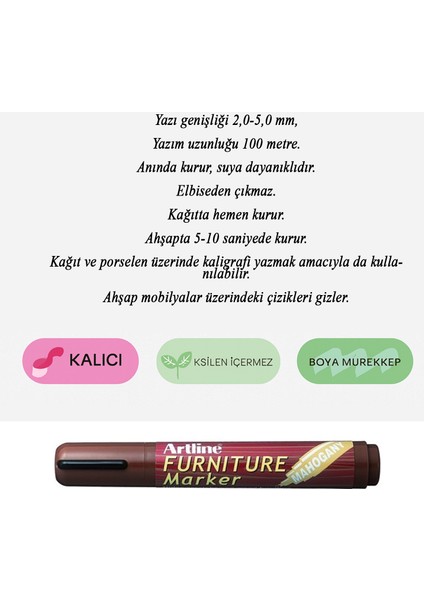 Maun Renk Mobilya Rötuş Kalemi Ahşap Masa Sehpa Dolap Kalemi Parke Çizik Giderici Çatlak Kapatıcı modelleri