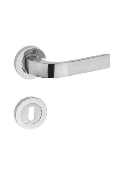 Nergis Kol Yuvarlak Rozetli Nikel Saten Oda Kapı Kolu