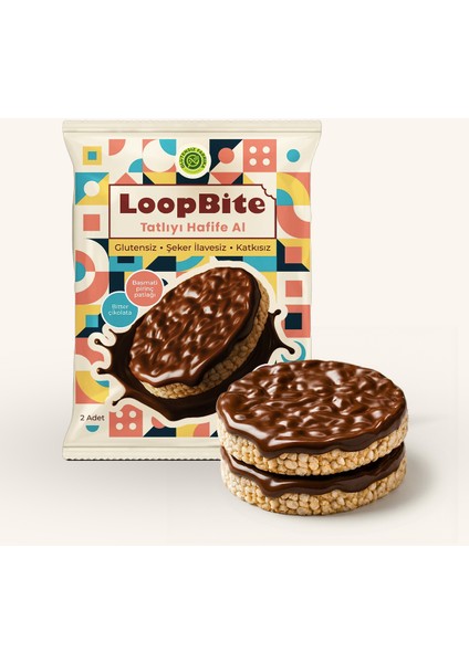 Loopbite Bitter Çikolata Kaplamalı Basmati Pirinç Patlağı x 2 Paket (Glütensiz & Vegan) fiyatları