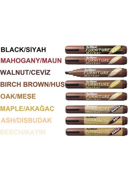 Ceviz Renk Mobilya Rötuş Kalemi Ahşap Masa Parke Dolap Kalemi Çizik Giderici Çatlak Kapatıcı fırsatları