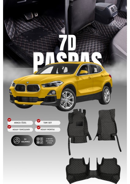 Bmw x Serisi X2 F39 (2018-2023) 7d Deri Havuzlu Oto Paspas | Tam Koruma,araca Özel & Hızlı Montaj