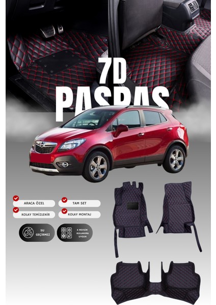 Opel Mokka (2012-2019) 7d Deri Havuzlu Oto Paspas | Tam Koruma,araca Özel Kesim & Hızlı Montaj