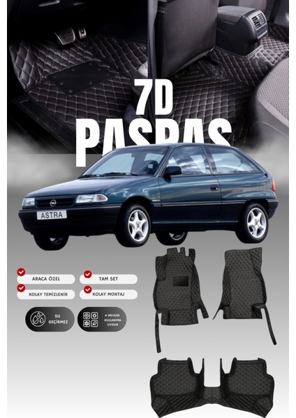 Opel Astra F (2000-2006) 7d Deri Havuzlu Oto Paspas | Tam Koruma,araca Özel & Hızlı Montaj