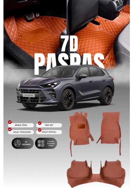 Cupra Terramar (2024 ve Sonrası) 7d Deri Havuzlu Oto Paspas | Tam Koruma,araca Özel & Hızlı Montaj