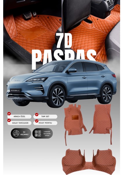 Byd Seal U-Ev (2023 ve Sonrası) 7d Deri Havuzlu Oto Paspas | Tam Koruma,araca Özel Koruma & Hızlı Montaj
