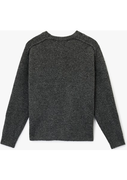 Uzun Kollu Bisiklet Yaka Dikiş Detaylı Basic Triko Kazak fiyatları