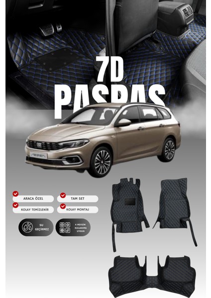 Fiat Egea Station Wagon (2016-2020) 7d Deri Havuzlu Oto Paspas | Tam Koruma & Hızlı Montaj