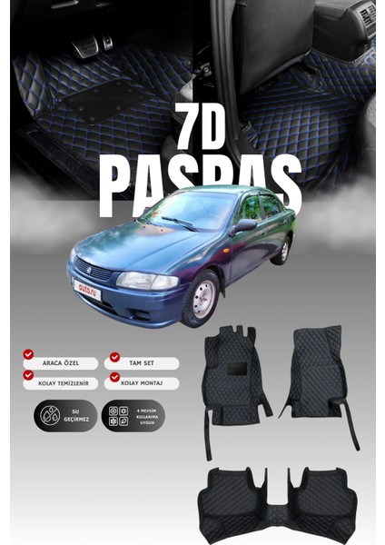Mazda 323 (1994-1998) 7d Deri Havuzlu Oto Paspas | Tam Koruma,araca Özel Kesim & Hızlı Montaj