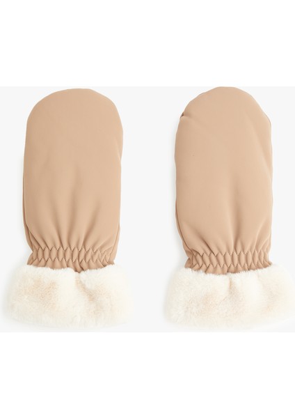 Faux Fur Detail Gloves
