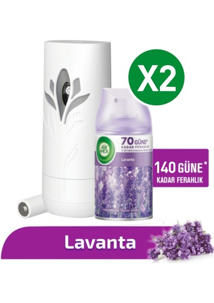 Lavanta Freshmatic Oda Kokusu Makine + 2X250 ml Yedek 140 Gün Etkili