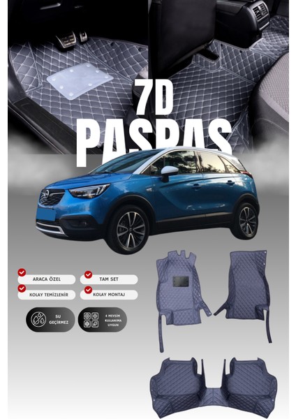 Opel Crossland x (2017-2020) 7d Deri Havuzlu Oto Paspas | Tam Koruma,araca Özel & Hızlı Montaj