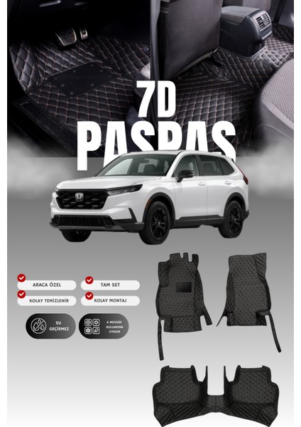 Honda Cr-V (2023 ve Sonrası) 7d Deri Havuzlu Oto Paspas | Tam Koruma,araca Özel & Hızlı Montaj