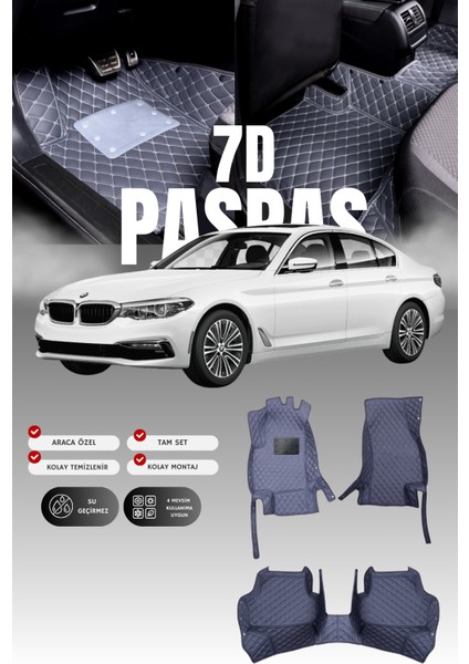 Bmw 5 Serisi G30 (2017-2023) 7d Deri Havuzlu Oto Paspas | Tam Koruma,araca Özel & Hızlı Montaj