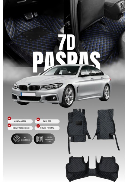 Bmw 4 Serisi F36 (2014-2020) 7d Deri Havuzlu Oto Paspas | Tam Koruma,araca Özel & Hızlı Montaj