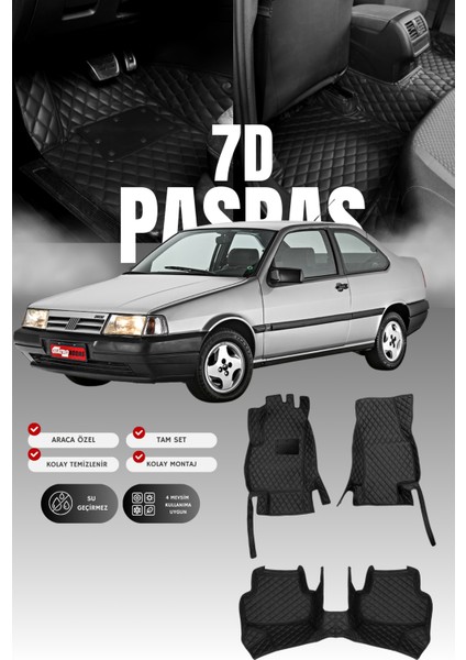 Fiat Tempra (1991-1999) 7d Deri Havuzlu Oto Paspas | Tam Koruma,araca Özel & Hızlı Montaj