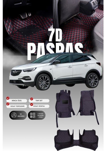 Opel Grandland x (2017-2021) 7d Deri Havuzlu Oto Paspas | Tam Koruma,araca Özel & Hızlı Montaj