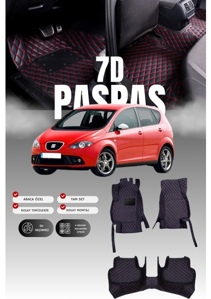 Seat Altea Xl (2004-2015) 7d Deri Havuzlu Oto Paspas | Tam Koruma,araca Özel & Hızlı Montaj