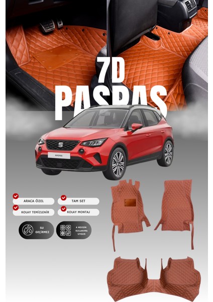 Seat Arona (2017 ve Sonrası) 7d Deri Havuzlu Oto Paspas | Tam Koruma,araca Özel & Hızlı Montaj