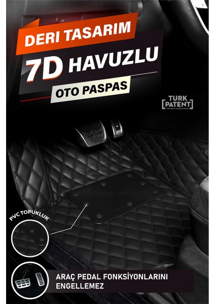 Dacia Sandero (2020 ve Sonrası) 7d Deri Havuzlu Oto Paspas | Tam Koruma,araca Özel & Hızlı Montaj fiyatları