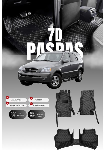 Kia Sportage (2011-2015) 7d Deri Havuzlu Oto Paspas | Tam Koruma,araca Özel Kesim & Hızlı Montaj