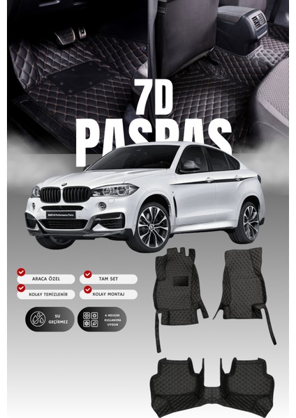 Bmw x Serisi X6 F16 (2014-2019) 7d Deri Havuzlu Oto Paspas | Tam Koruma,araca Özel & Hızlı Montaj