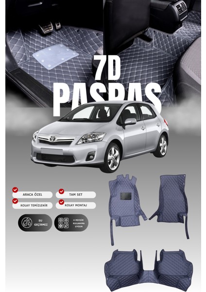 Toyota Auris (2006-2012) 7d Deri Havuzlu Oto Paspas | Tam Koruma,araca Özel & Hızlı Montaj