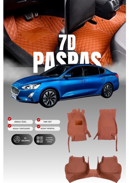 Ford Focus (2018 ve Sonrası) 7d Deri Havuzlu Oto Paspas | Tam Koruma,araca Özel & Hızlı Montaj