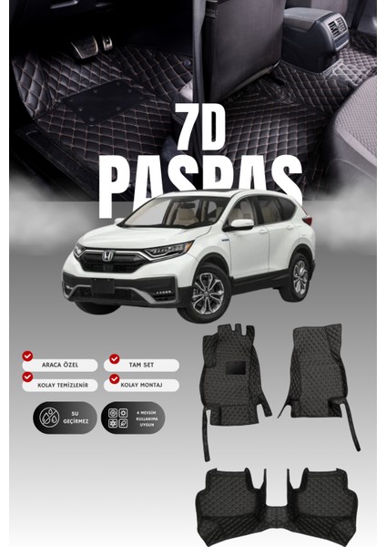 Honda Cr-V (2014-2022) 7d Deri Havuzlu Oto Paspas | Tam Koruma,araca Özel & Hızlı Montaj